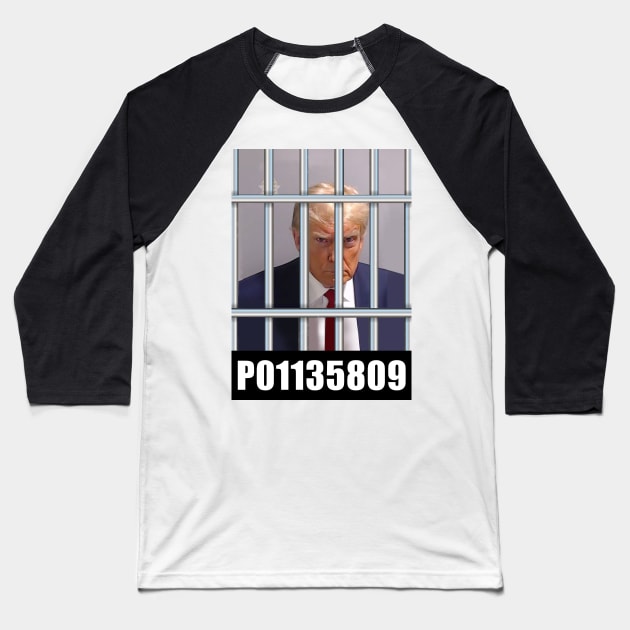 TRUMP P01135809 Mugshot Jail Election 2016 2024 President Baseball T-Shirt by Nostalgia-RC